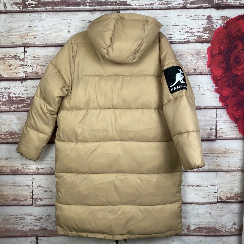 NWT Kangol x H&M Light Beige Long Puffer Jacket - Picture 13 of 16